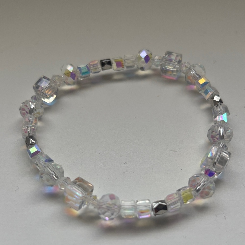 Iridescent Crystal Beaded Bracelet